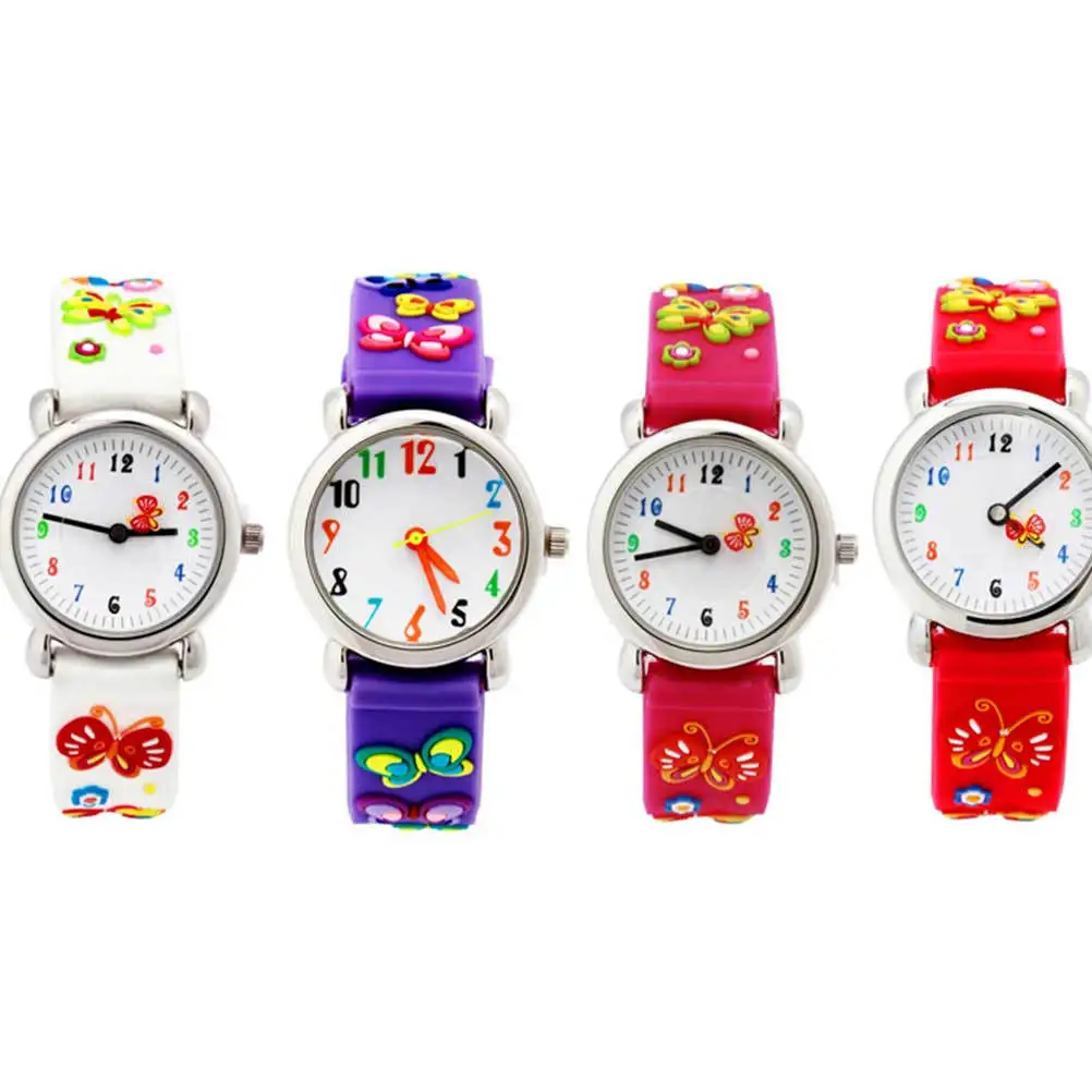 3D للماء ووتش الأبيض جميل الكرتون نمط كوارتز حركة الرياضة ووتش ساعة اليد #4