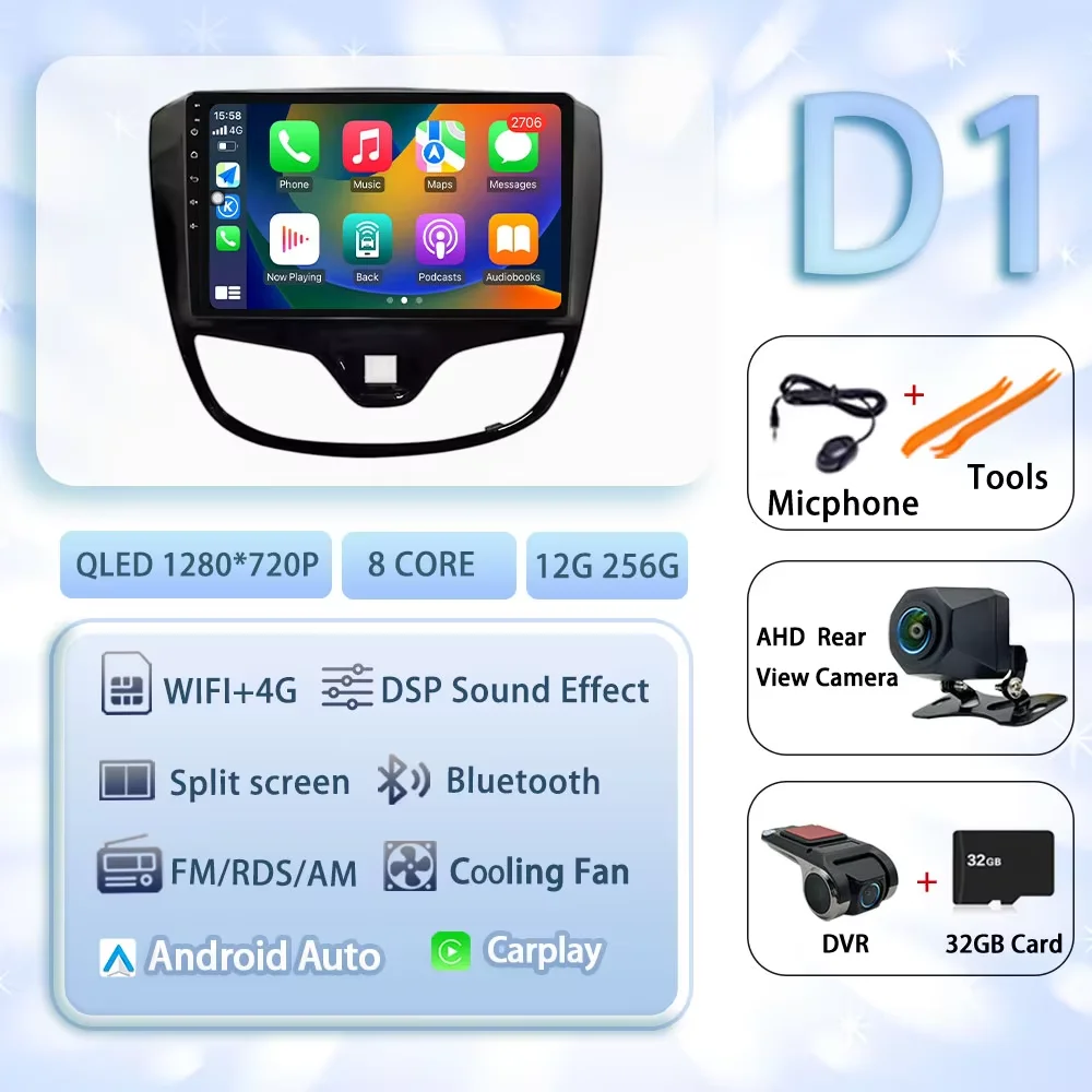 Android 15 Carplay Auto Voor OPEL KARL VinFast Fadil 2017-2020 GPS Multimedia Wifi DSP 2 K QLED Scherm autoradio Speler
