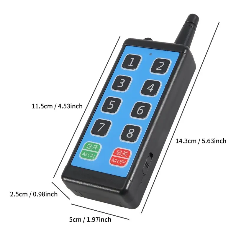 A53M-8 Channel Wireless Rf Remote Control Switch 12V/24V/36V 433Mhz Remote Cont Wireless Remote Motor Control Switch DC9V-72V