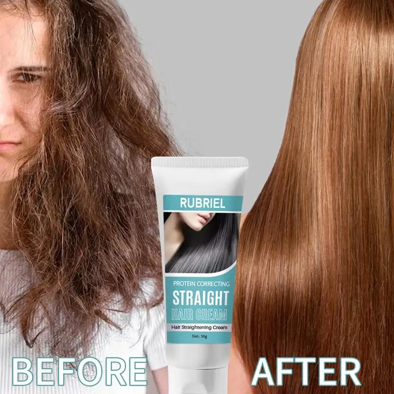 

Hair Straightening Cream Nourishing Protein Hair Care Straightening Cream for Silky & Glossy Hair 50g Straight Cream for Hair