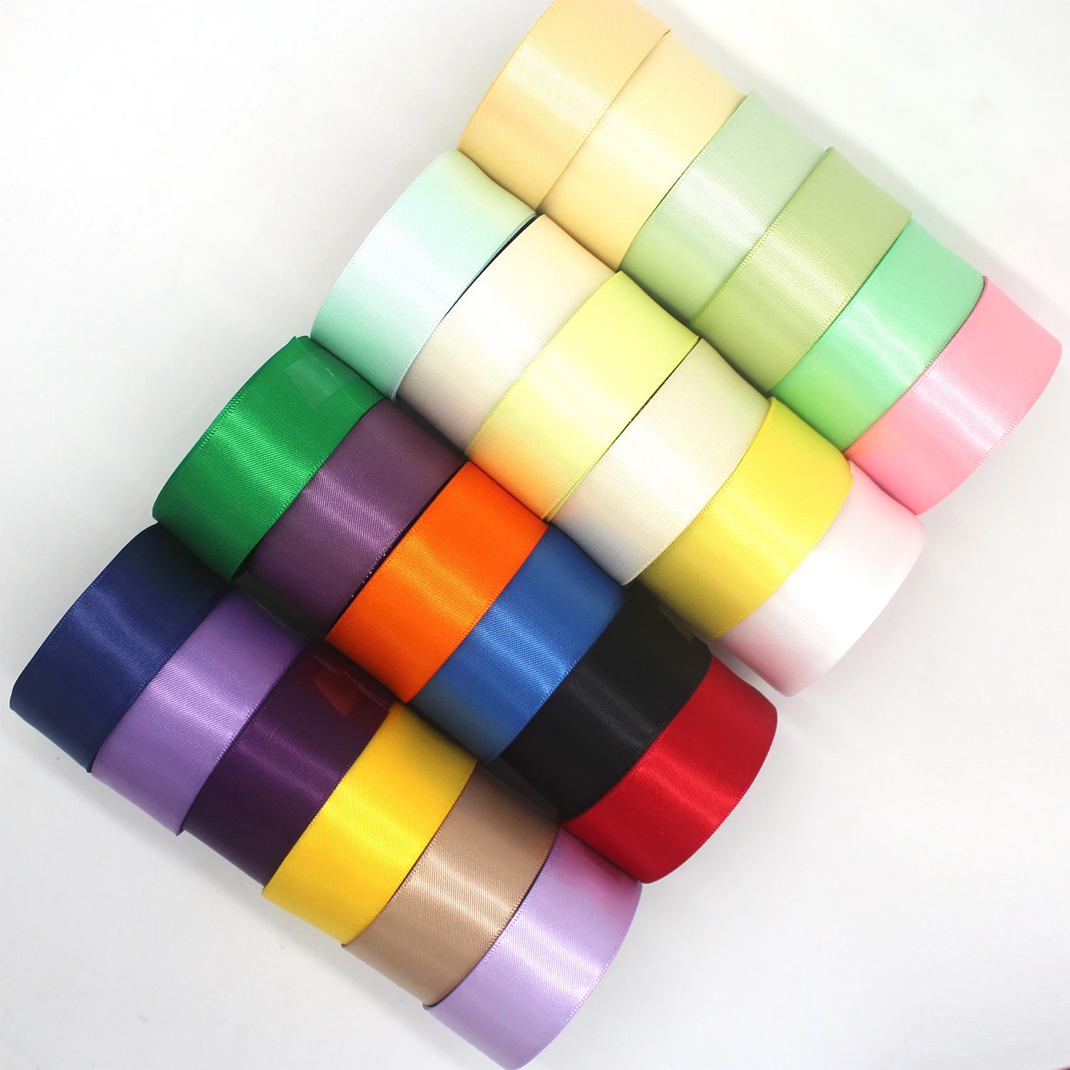 5 Yards/Lot Double Faced Satin Ribbon Fashion Color For DIY Hairbow Wedding Gift Packaging Cloth Accessories 3/8\