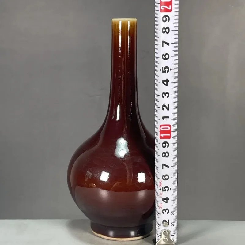 Chinese Qing Yongzheng Red Glaze Porcelain Vase 7.7 inch