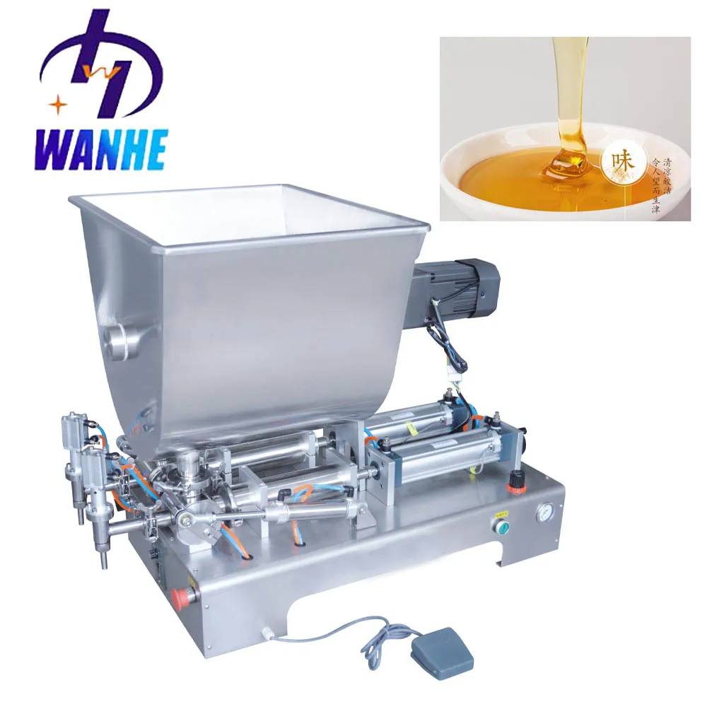 New Type 100-5000 Horizontal double head High quality   honey /cosmetics  paste filling machine With stirring