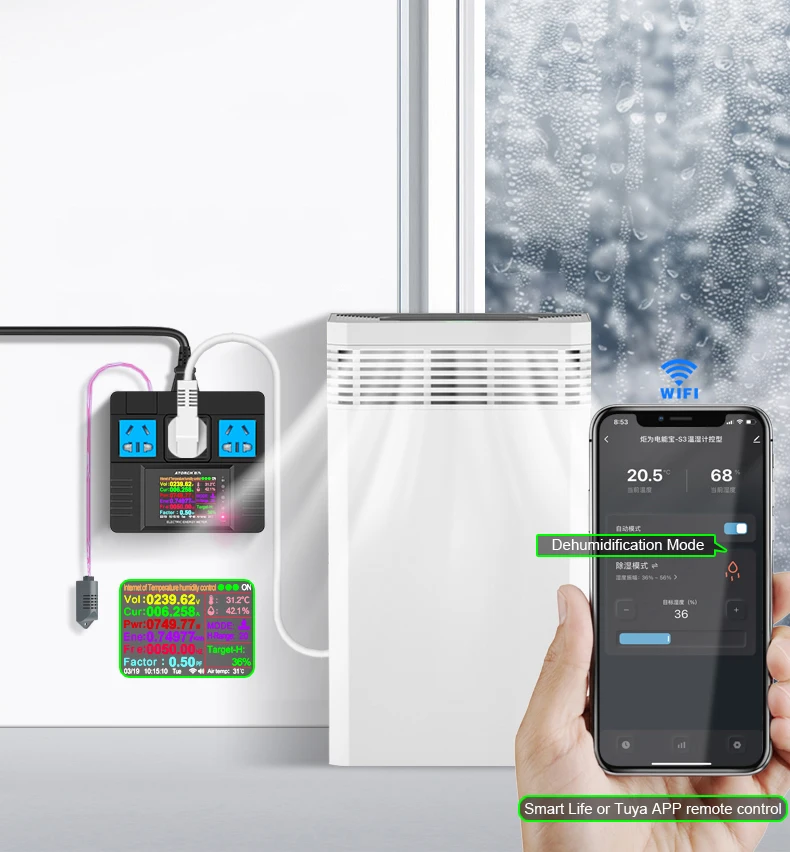 Imagem -06 - Atorch s3 Wifi ue Soquete Controlador de Temperatura e Umidade para Casa Desumidificação Refrigeração Aquecimento para App