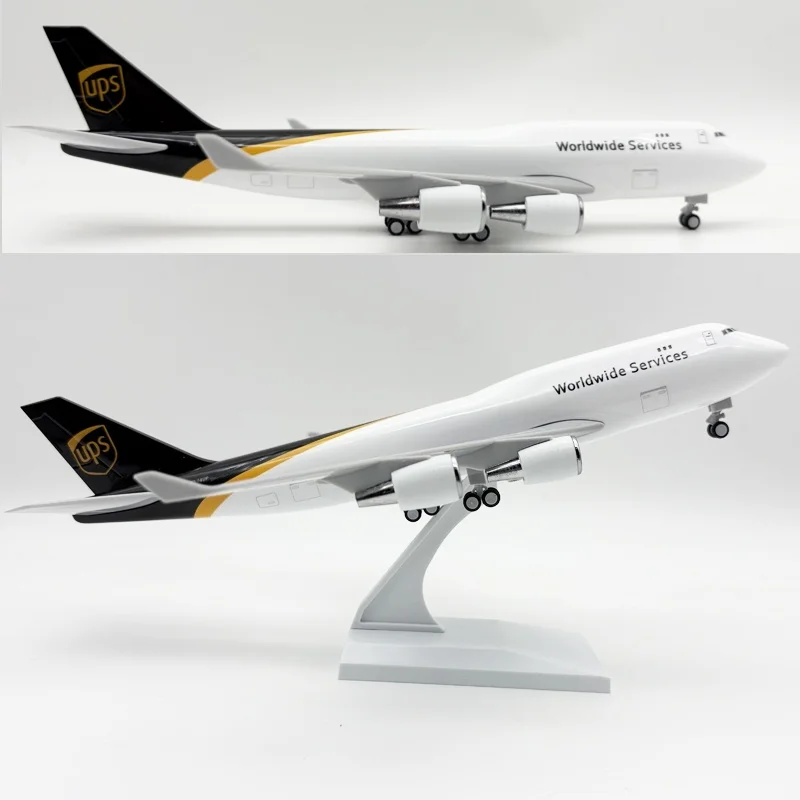 

747 30cm Original Model B747 UPS Airways Airplane Model Resin 1/240 Scale Diecast Aircraft Model Kit with Wheels for Plane