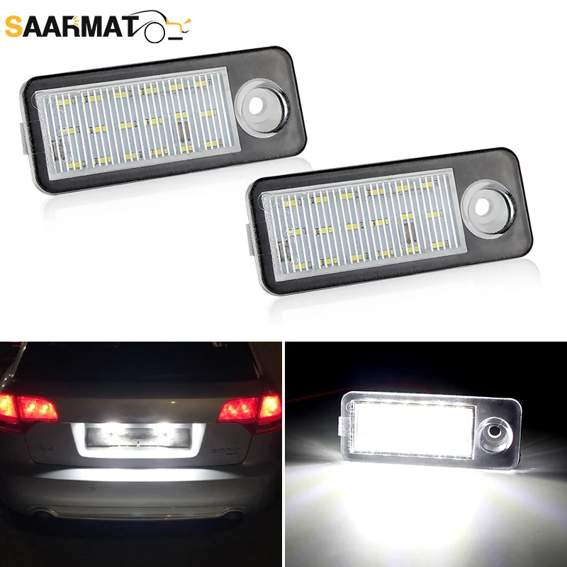 

2pcs 18 LED Auto Canbus Car LED Number License Plate Lamp 12V for Audi A6 C5 /4B Avant/Wagon 98-05 RS6/RS6 Plus 03-05