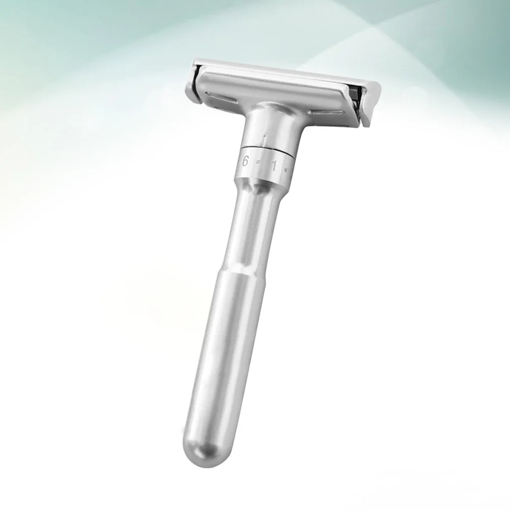 

Double Edge Razors Men Holder Shaver Adjustable Machine Silver Double-sided Face Travel Home Use Durable
