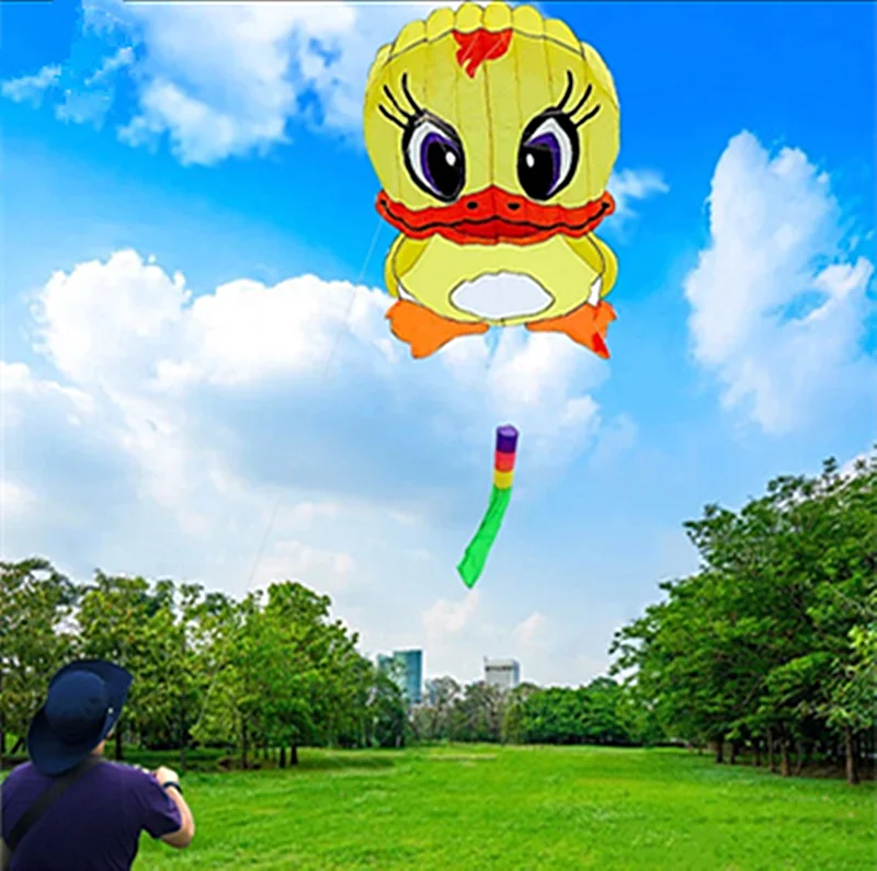 Gratis verzending 6 m eend zachte kite vliegen outdoor speelgoed voor volwassenen leuke cartoon kite parachute wind kite kinderen pipa voadora fun