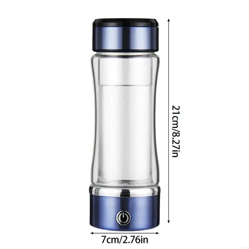 F92F USB تقنية التحليل الكهربائي القابل لإعادة الشحن زجاجة المياه 350 مل كوب شرب الكأس هيدروجينات أيونات المولد مؤين