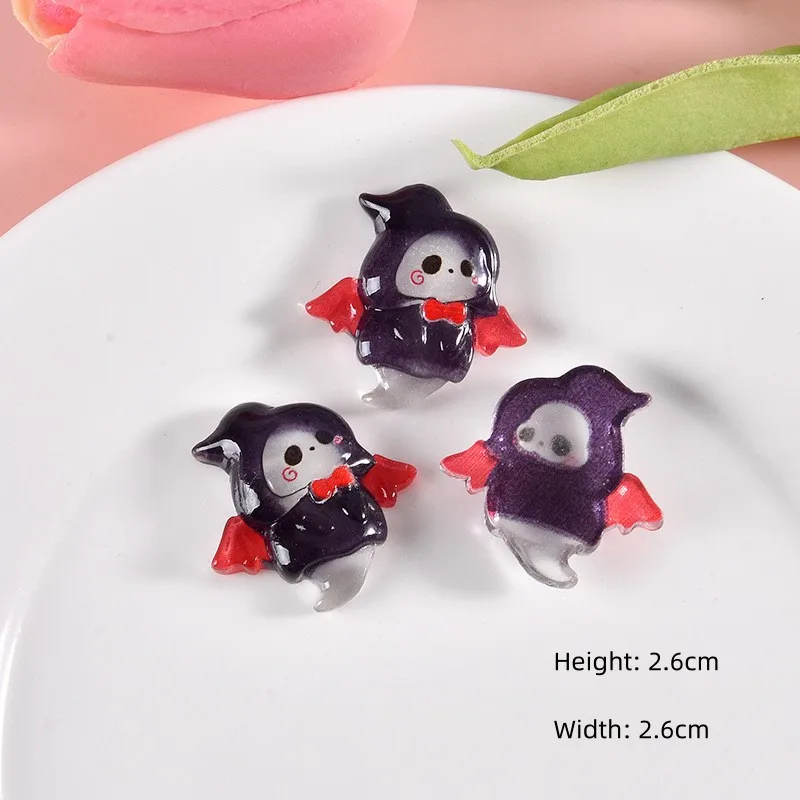 10Pcs Funy Cartoon Pumpkin Rabbit Ghost Flatback Resin Creative Halloween Crafts Accessories DIY Scrapbooking Decorate Materials