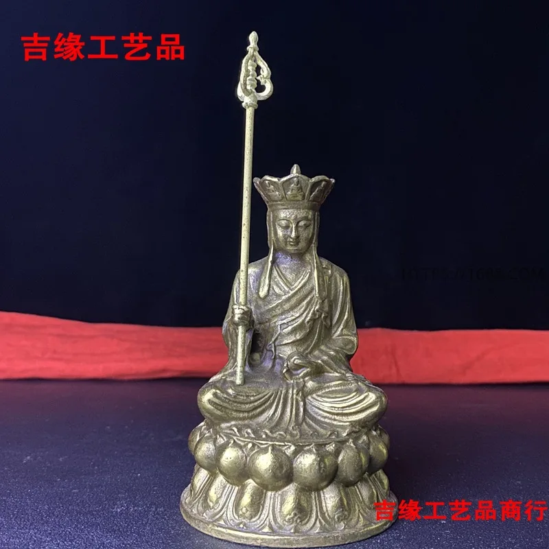Antique-style Buddha statue ornaments, Jiuhuashan Ksitigarbha Buddha statue, alloy crafts, home decoration furnishings, Ksitigar