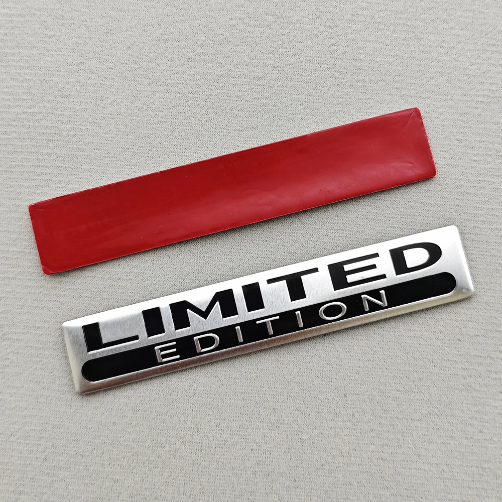 2PCS Metal Aluminium LIMITED EDITION Logo Emblem 3D Chorme Silver Black Red Car Sticker Fender Trunk Badge Decal Car Accessories