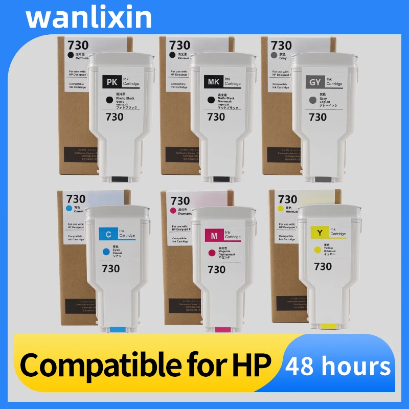 300ML 730 Ink Cartridge Compatible For HP 730 DesignJet T1600 T1600dr T1700 T1700dr T2600 T2600d P2V68A P2V69A P2V70A Printer