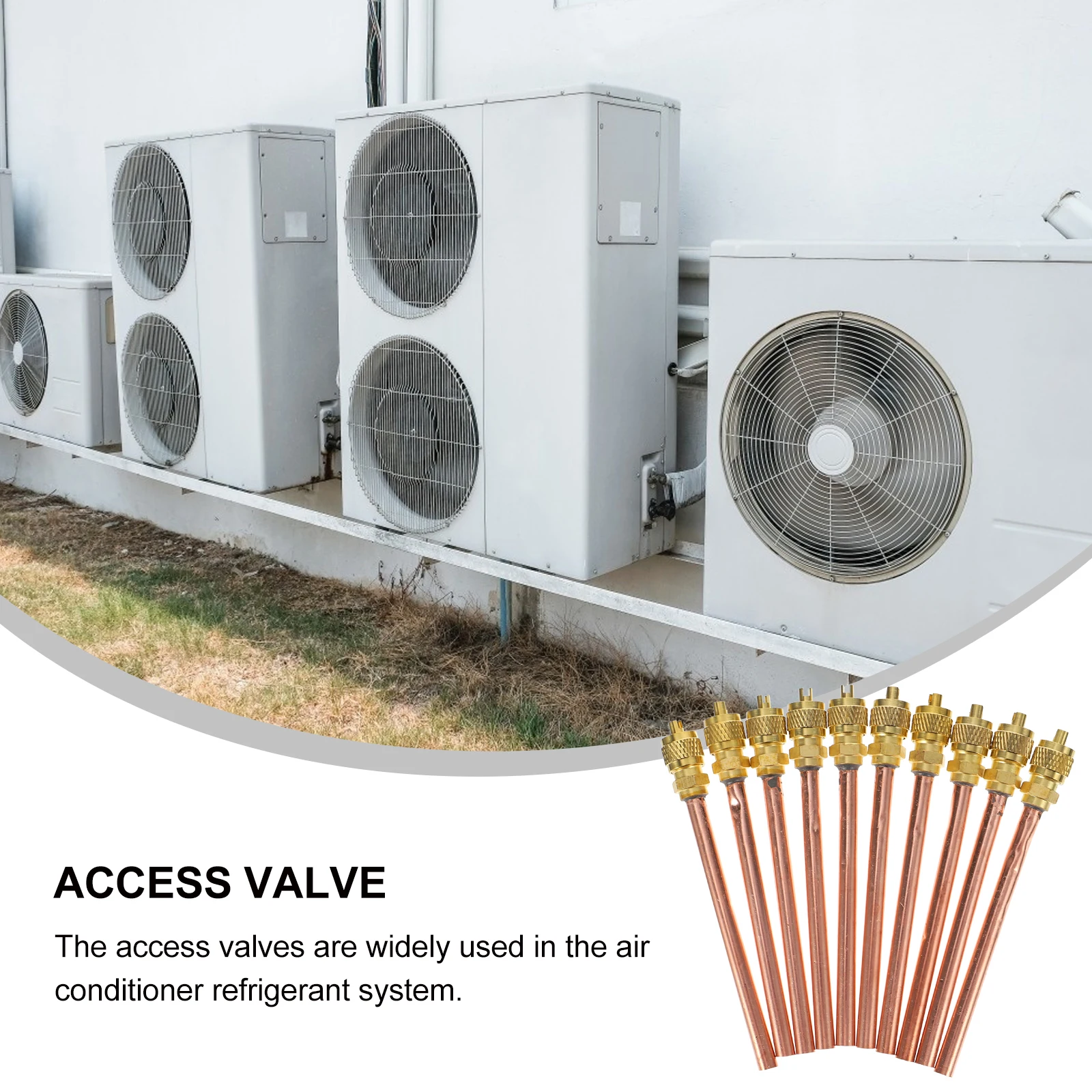 

10pcs Maintenance Valve Air Conditioning Brass Refrigeration Filling Access Monodirectional Wear Resistant Rubber
