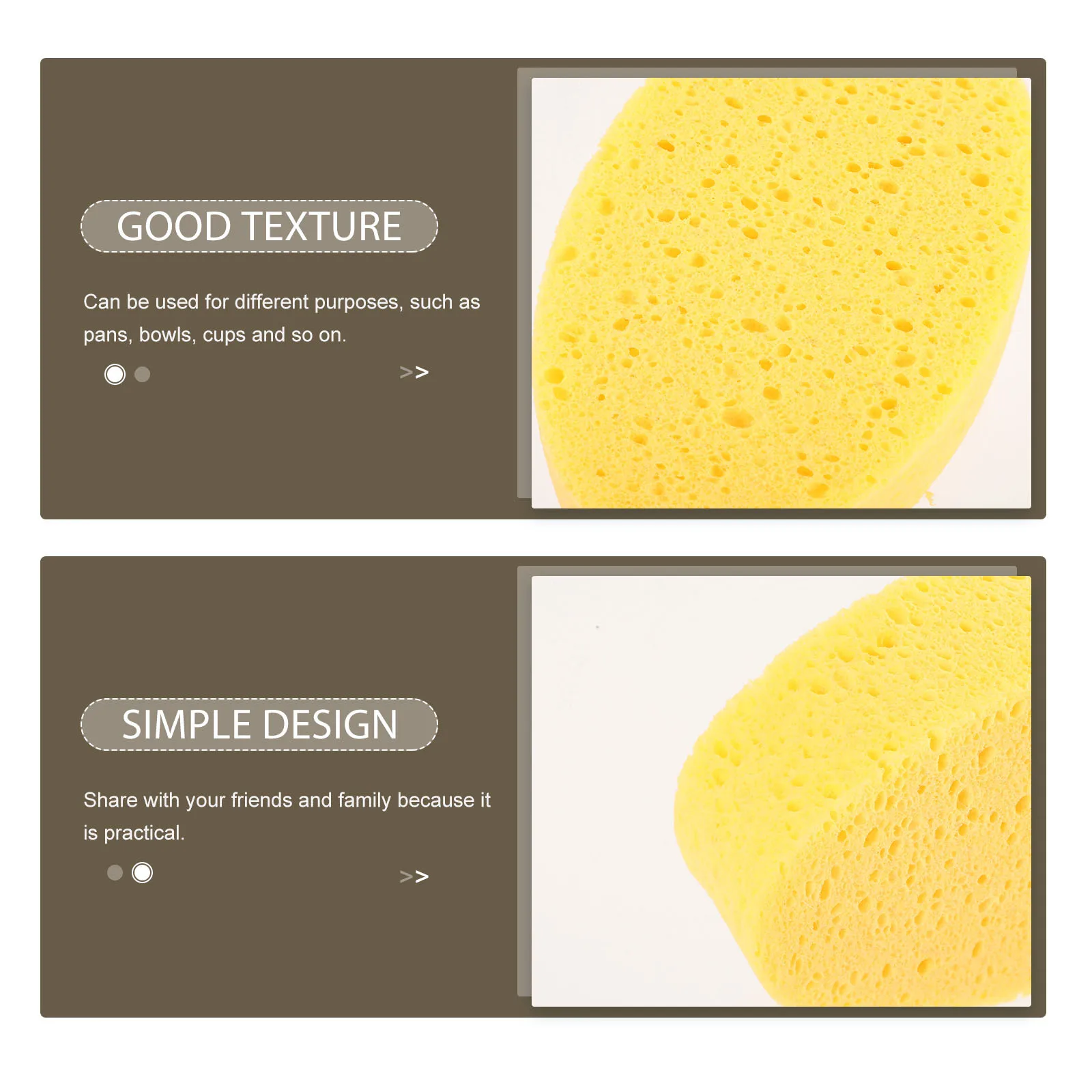 

2Pcs Wood Pulp Sponge Multi-Functional Kitchen Dishwashing Cleaning Accessory Reusable Scrub Sponges for Pots Bowls Cups