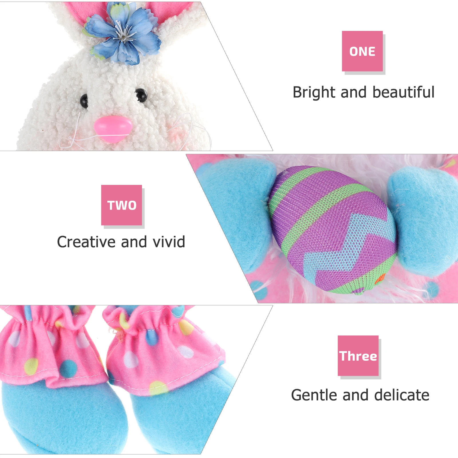 

2pcs Long Legged Bunny Rabbit Long- Stuffed Ornament Home Decor Decorative Shelf Sitter Figurines Tabletop Bunnies