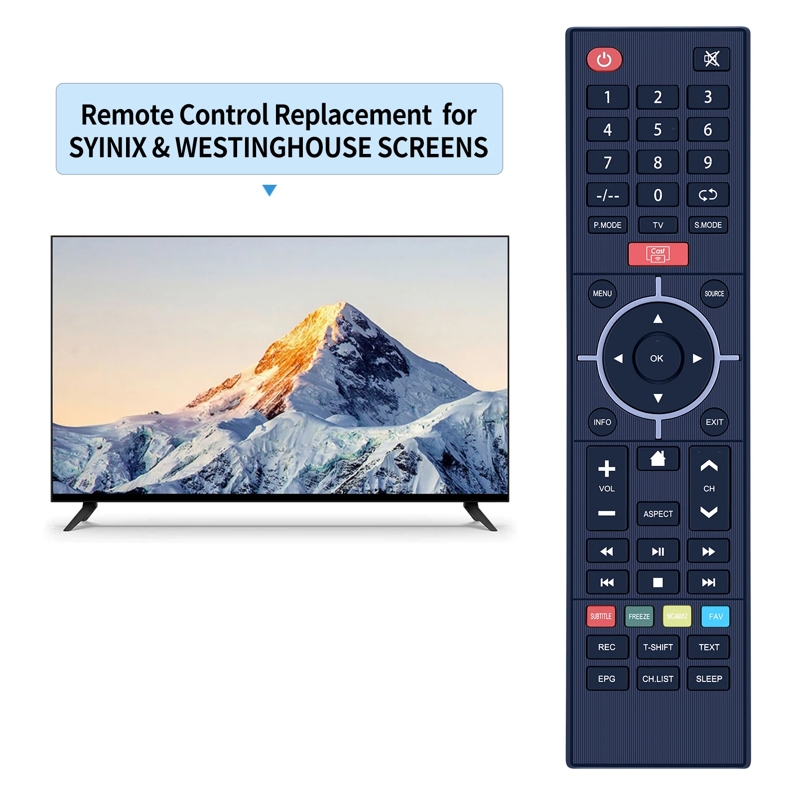 Remote control untuk layar SYINIX & WESTINGHOUSE TV