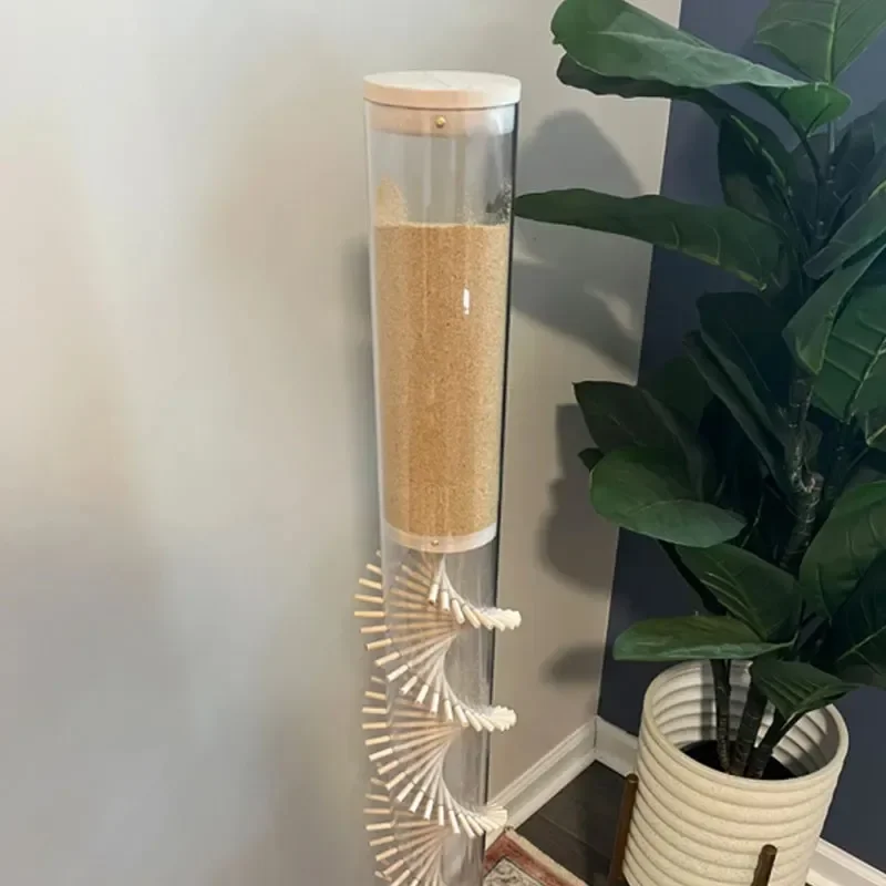Extra long rain sound Rain stick hot sale Crystal instrument New design Wooden base