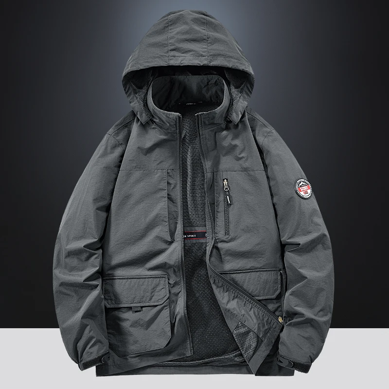 

Мужские тактические куртки больших размеров 7XL 8XL, ветровки для весны и осени, водонепроницаемые уличные куртки с капюшоном, спортивные куртки для альпинизма и туризма