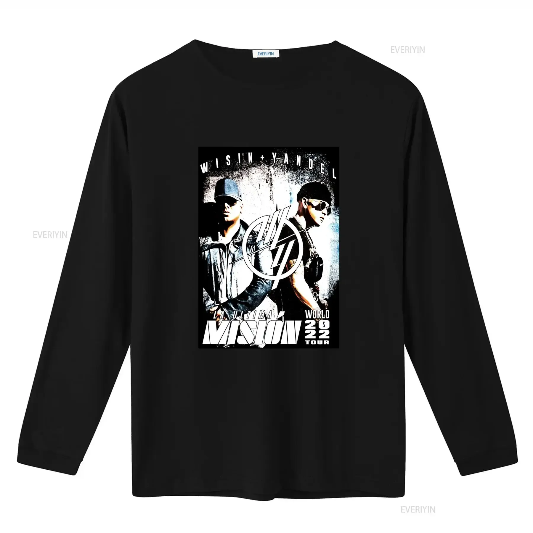 Wisin Yandel Black T Shirt Official 2022 Mision World Tour Concert Merch Print vintage Washed Breathable streetwear Stylish