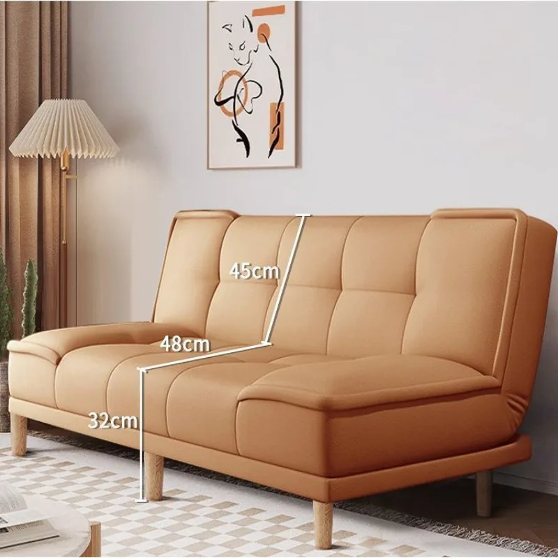 Cat scratch leather multi-functional folding sofa bed dual-purpose small sofa simple living room apartment double fabric sofa