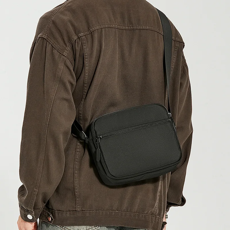 Crossbody bag men's and women's overalls crossbody bag Oxford cloth student square cell phone storage leisure shoulder bag