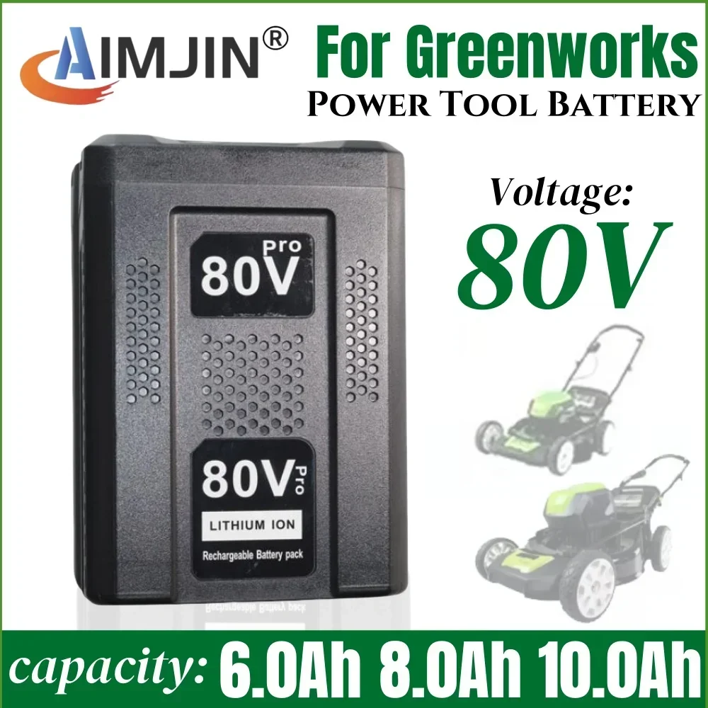 80V 6.0/8.0/10.0Ah Replacement Battery,for Greenworks PRO 80V Li-ion Battery GBA80150 GBA80150 GBA80200 GBA80250 GBA80300 GBA80