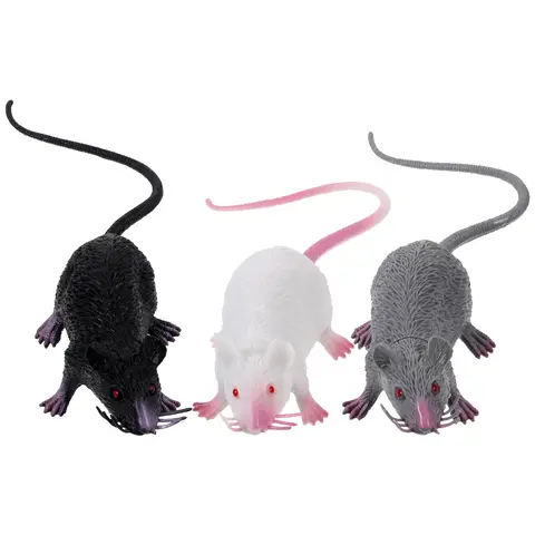 Ratón de goma suave simulado para gato, juguete realista de broma para rata, ratones artificiales de Halloween, accesorios de decoración de imitación, 3 uds.