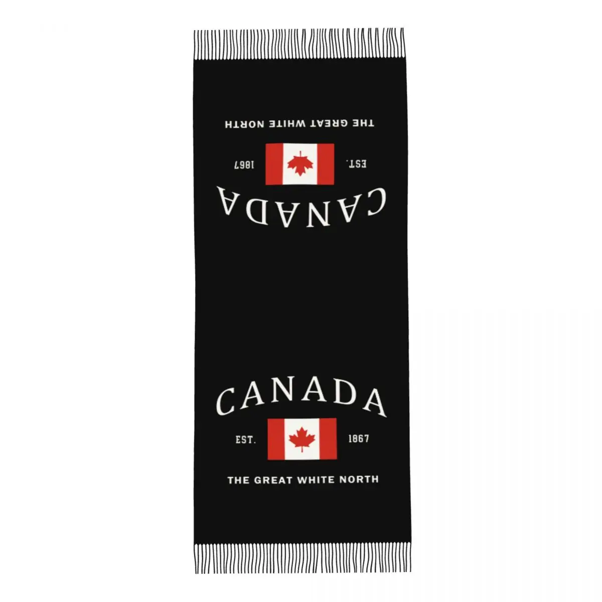 맞춤형 캐나다 국기 태슬 스카프 여성용 부드러운 캐나다 애국심 숄 랩 여성 겨울 가을 스카프