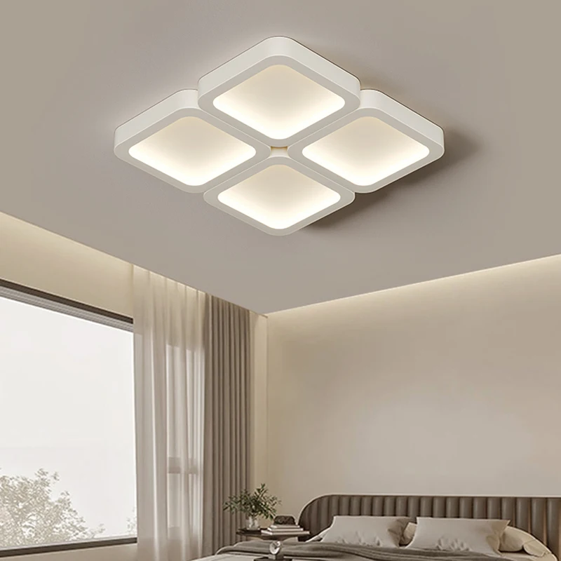 Full Spectrum Eye Protection Living Room Ceiling Lights Simple Modern Creative Geometric Rectangular Bedroom Study Smart Lamp