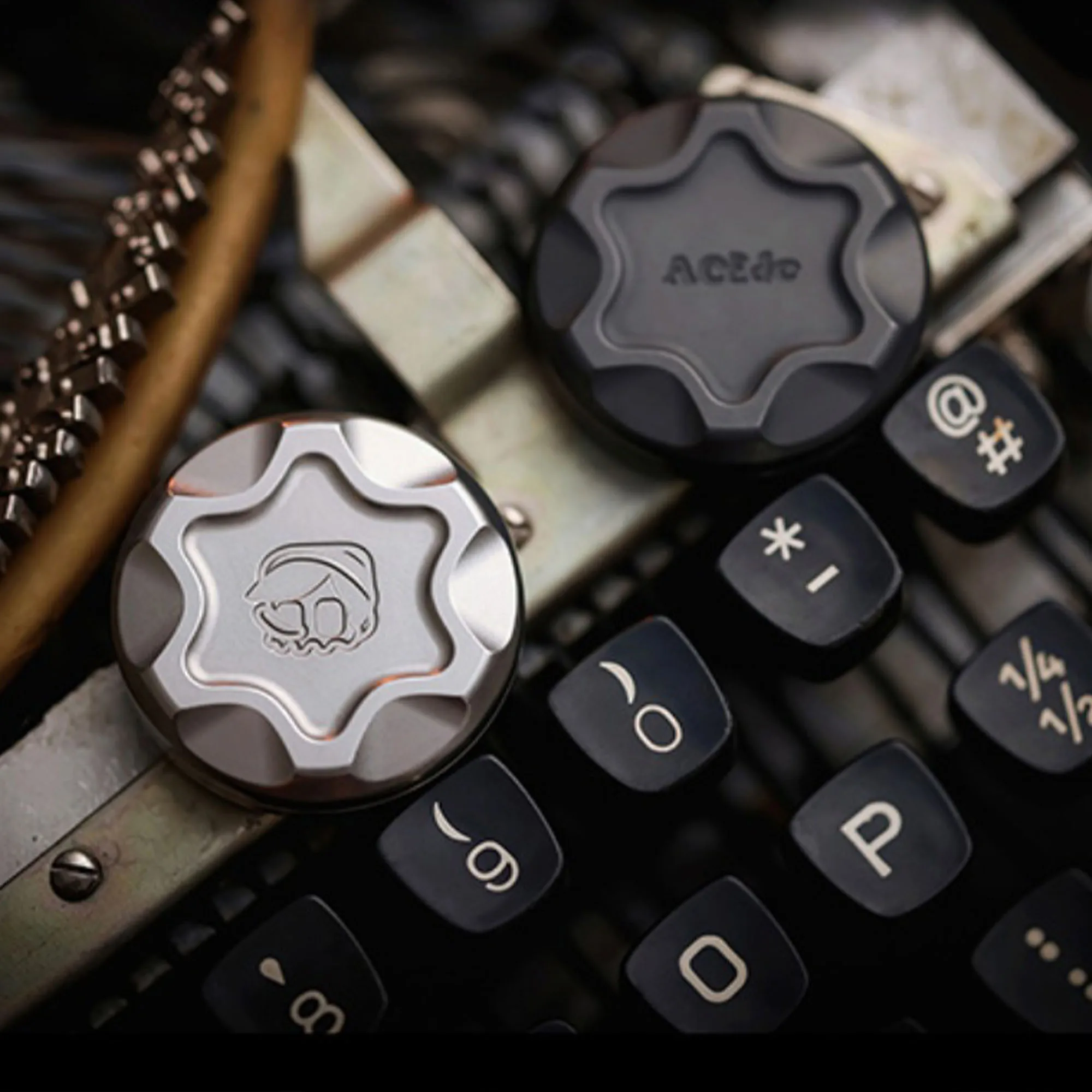 ACEdc Original Mechanical Milk Cap Haptic Coins PPB Fingertip Gyro EDC Black Technology Decompression Toys Fidget Toys