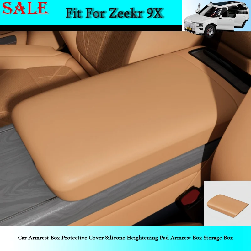 Fit for Zeekr 9X 2025 2026 Car Armrest Box Protective Cover Silicone Heightening Pad Armrest Box Storage Box Car Interior Parts