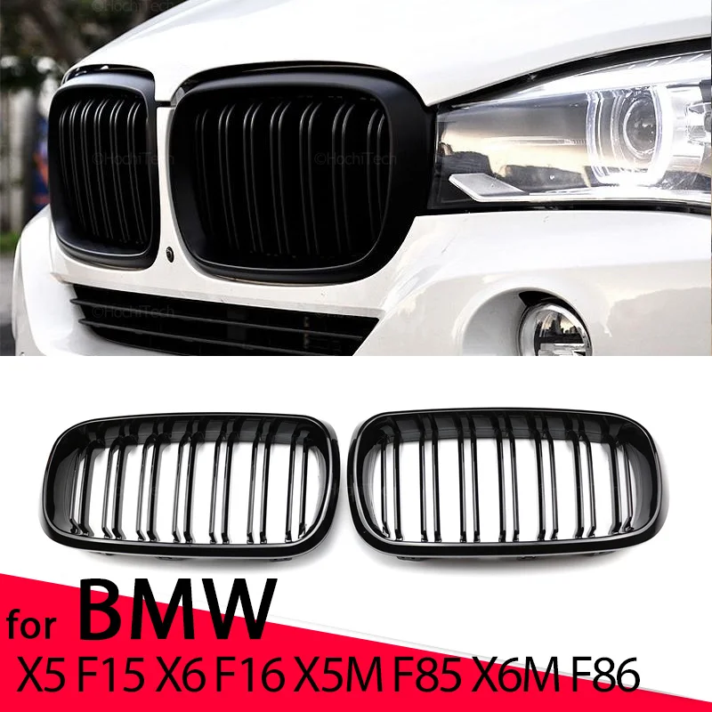 New Look Car Grille Grill Front Kidney Glossy 2 Line Double Slat For BMW X5 F15 X6 F16 X5M F85 X6M F86 14-17 Car Accessories