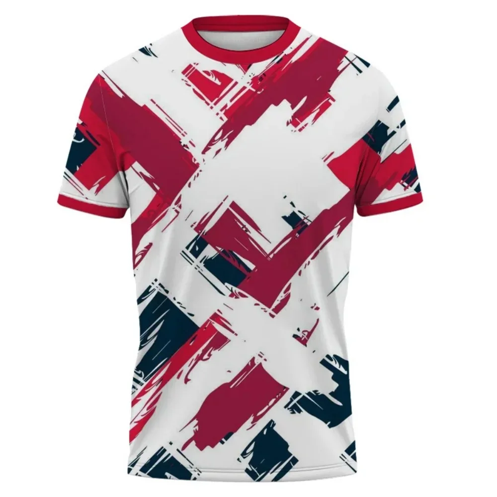 Herren Outdoor 3D-Druck Farbblockierte Bunte Streifen T-Shirt für Männer Frauen Tees Sommer Kurzarm O-Ausschnitt Sport T-Shirts