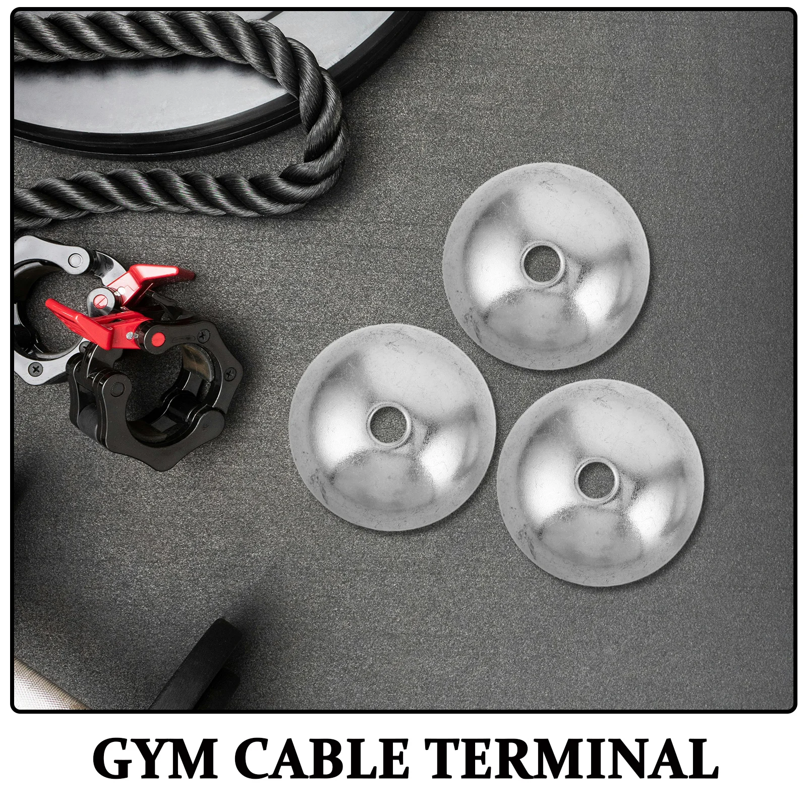 Terminali per cavi in acciaio da 3 pezzi Argento: connettori per macchine da palestra ad alta resistenza per parti di ricambio per palestra domestica, cavo universale
