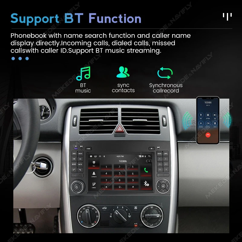 Android 15 Wireless CarPlay Navigation For Mercedes Benz W169 W245 B200 W906 Sprinter W639 Vito Car Radio Multimedia 2Din Player