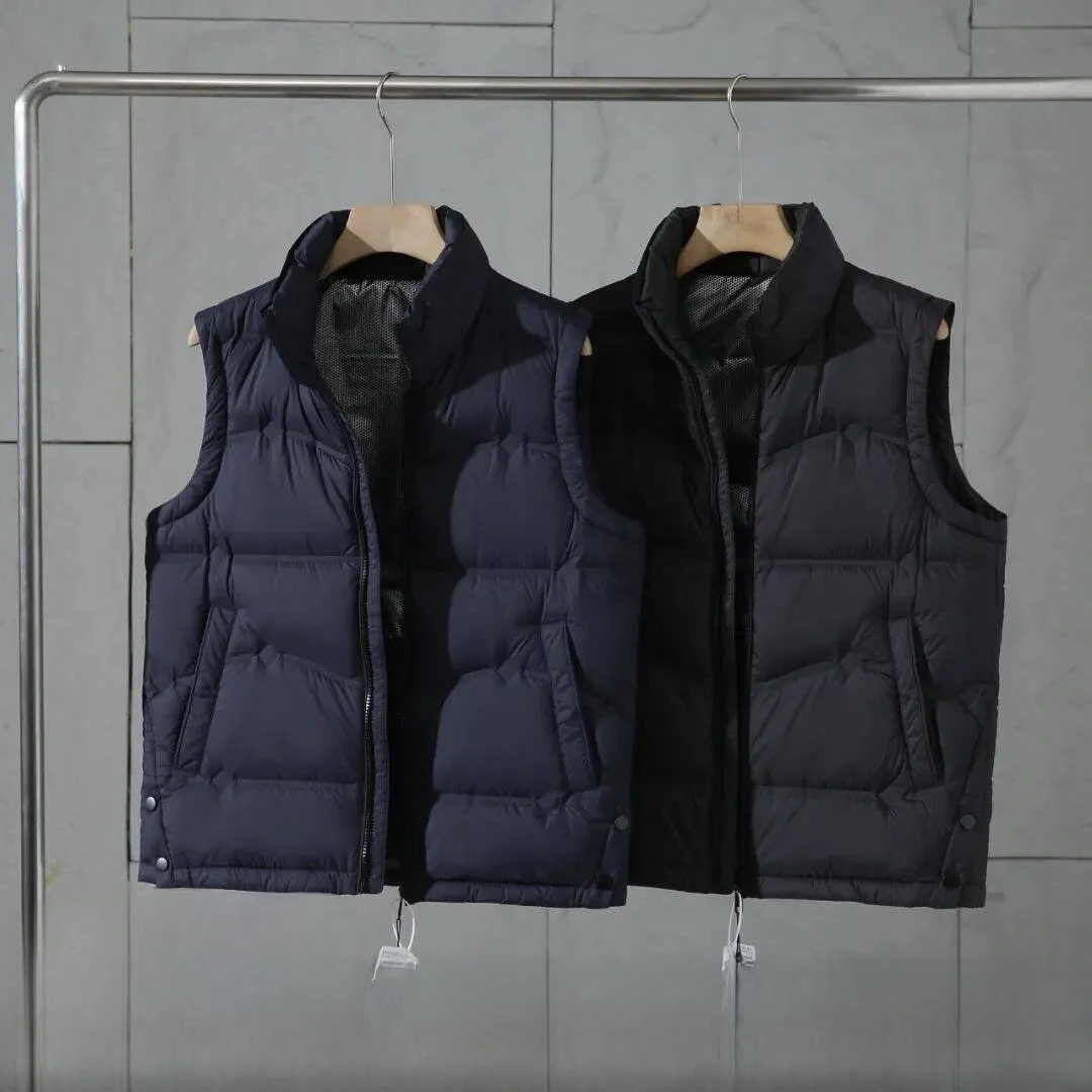 

Мужской жилет-пуховик с высоким пухом 90 Du down, клеенный зимний теплый модный жилет для всего тела, свободный крой, цвет застежки-молния