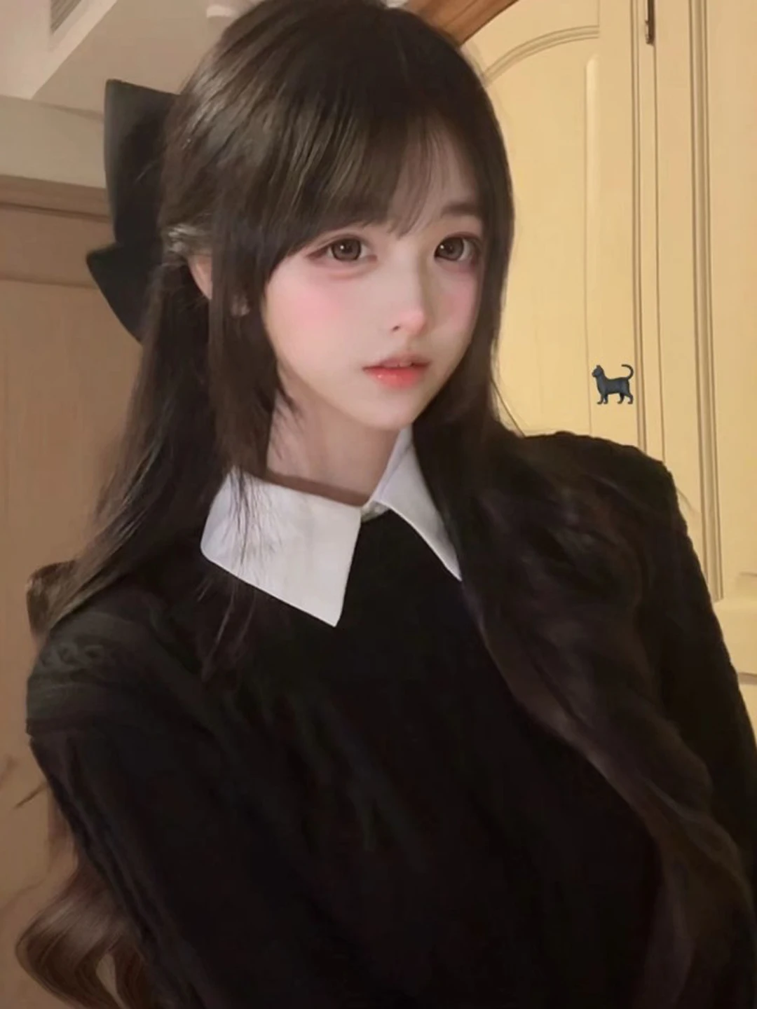 

Chic irt Collar Sweater Gentle Sle Unique Design Spring Faionable Top Women's Knitted Long Sve Color Crew Ne