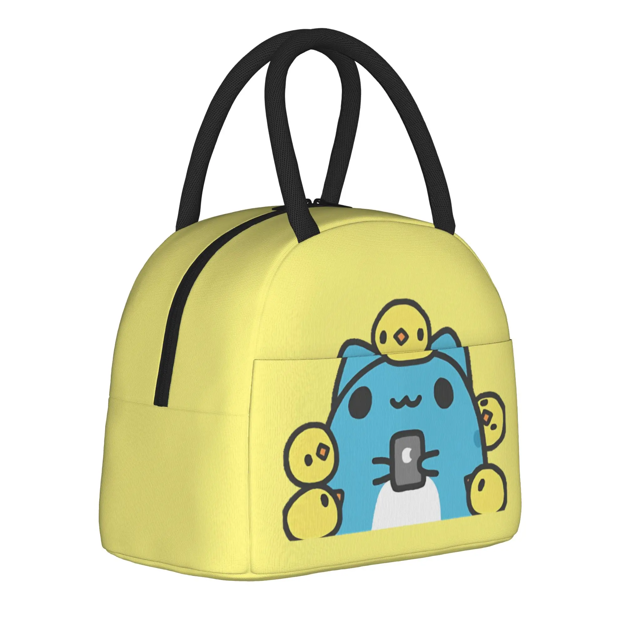 Bugcat Capoo  Funny Friends Insulated Lunch Bag Large  Reusable Thermal Bag Tote Lunch Box Office  Travel Girl Boy