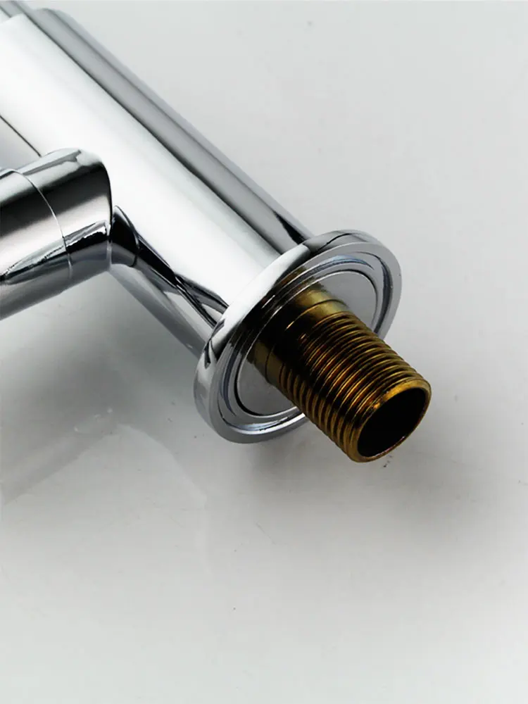 LIKE Wall Mounted Single Hole Faucet Cross Handle Kitchen Sink Tap 360° Rotate Sprayer Head Chrome
