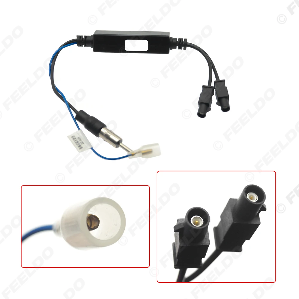 Adaptador de antena de rádio para barco, veículo, carro, macho, amplificador duplo fakra, para volkswagen audi, sinal aéreo, antena fm