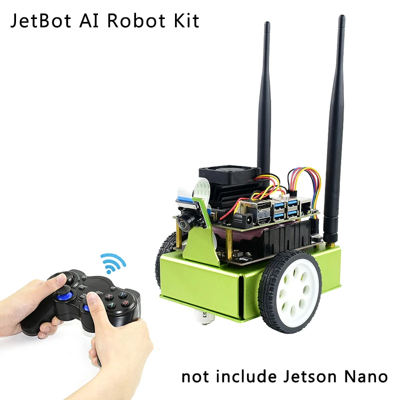 Kit de robô Nvidia Jetbot Smart AI para Jetson Nano B01Kit de desenvolvimento com câmera WiFi (placa e bateria não incluídos)