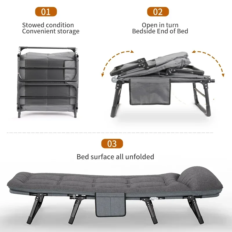 office bed,folding bed camping portable single simple stainless steel comfortable folding bed, camping,single bed