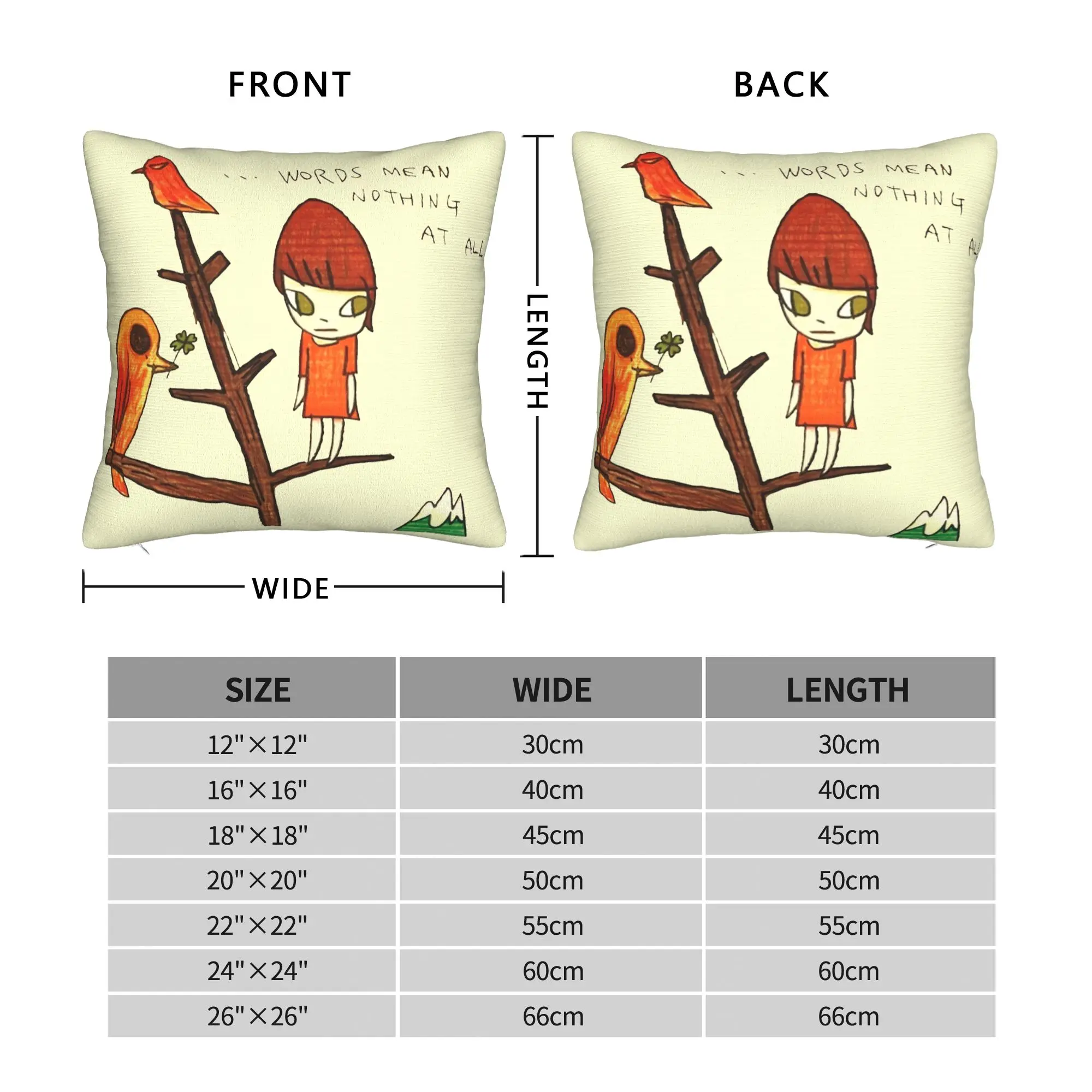 Soft and Sweet Home Yoshitomo Nara  Decorations Pillowcases Merch  Pillow Covers Square Multi-Size