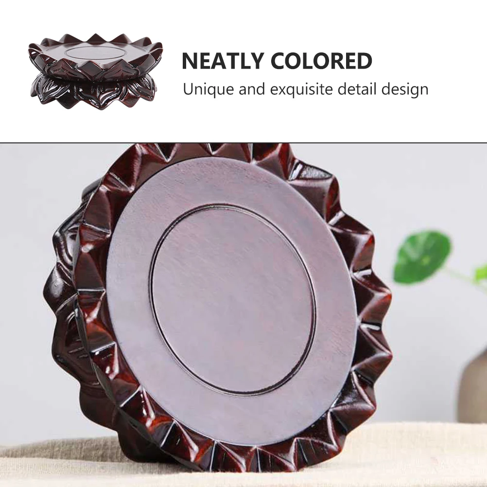 

Wooden Lotus Round Shaped St Incense Burner Base for Buddha Statue Incense Burner Decor Craft Home Yoga Sauna Bedroom Study