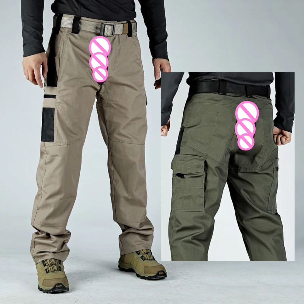 Invisible Open Crotch Outdoor Sex Tactical Trousers Men Loose Wear-resistant Summer Cargo Multi-pocket Scratch-proof Commuting