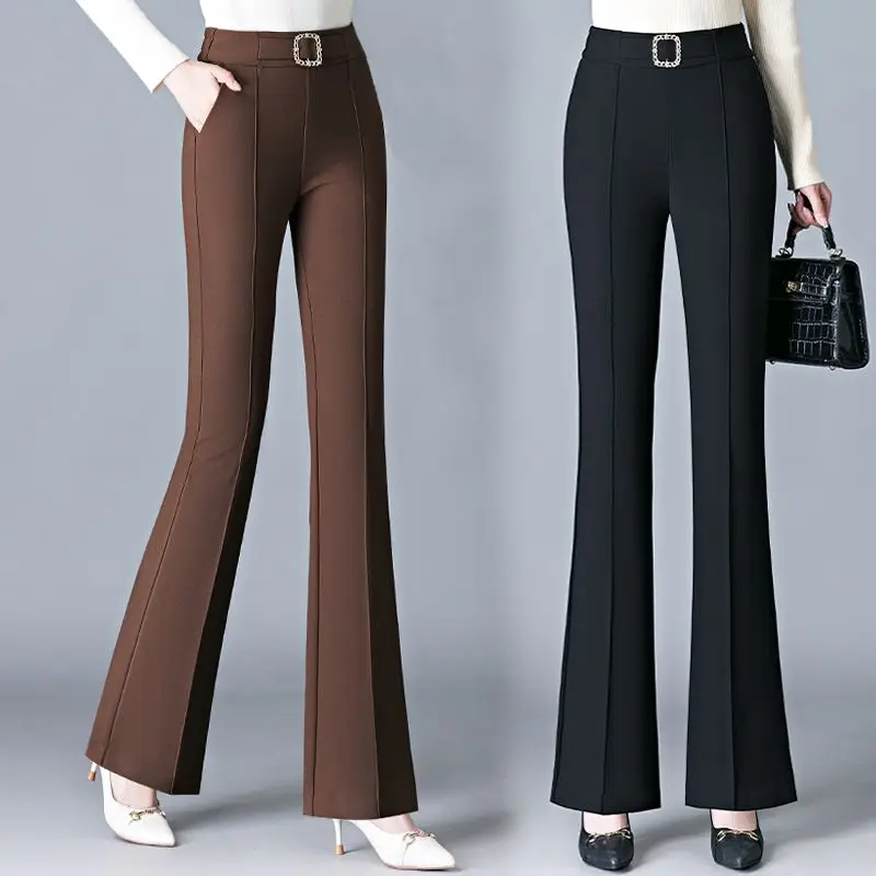 Hohe Taille Abnehmen Casual frauen Hosen Drapieren Ausgestelltes Elastische Taille Fischschwanz Hosen Neue 2025, Stil Lose Fit Hosen TT331