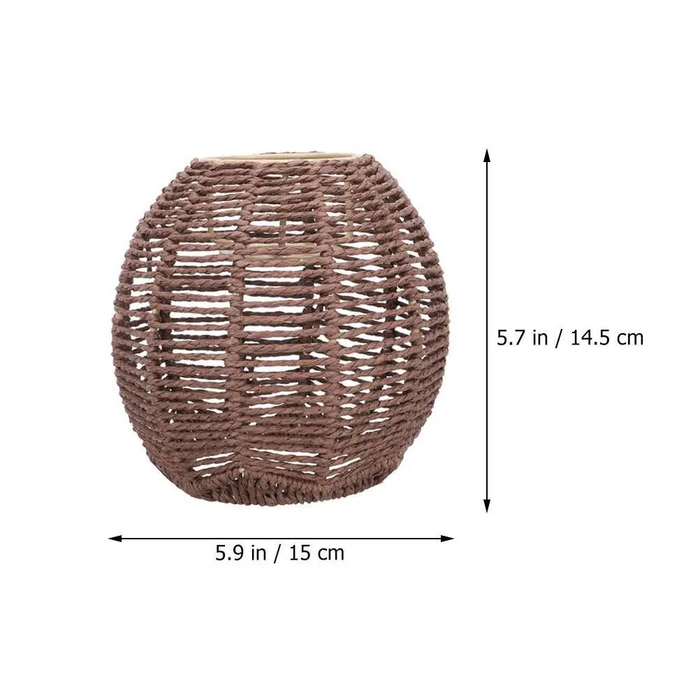 2Pcs Woven Lampshade Premium Lightweight Pendant Light Shade Rustic Decorative Lamp Shade for Hanging Lamp Ceiling Light Fixture