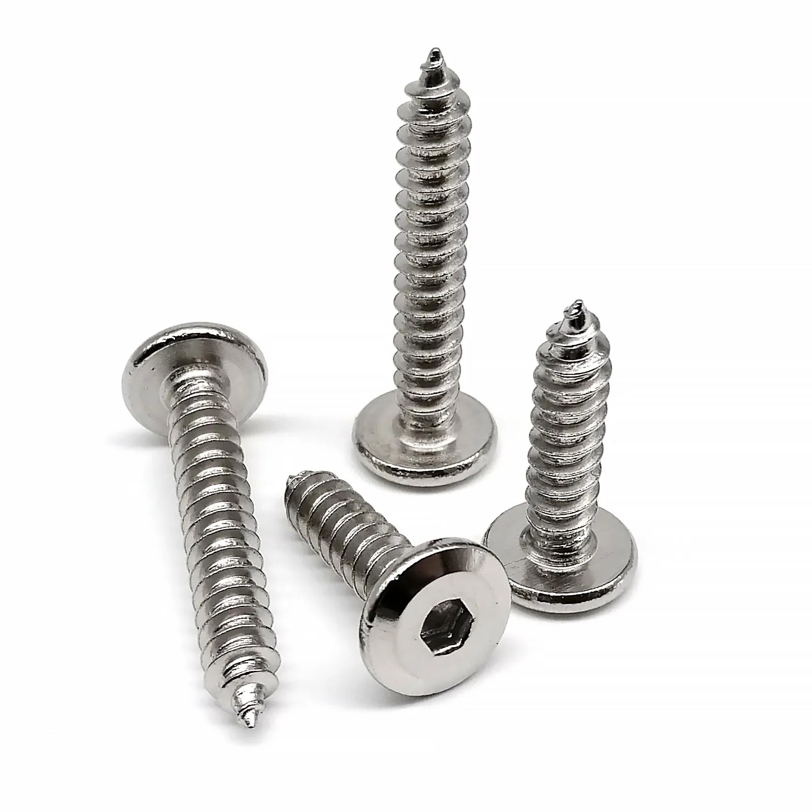 HZYUEGOU M2 M2.3 M2.6 M3 M4 M5 M6 A2-70 304 Edelstahl Innensechskantschraube Flachkopf Großer Kopf Selbstschneidende Holzschraube – Detail 3