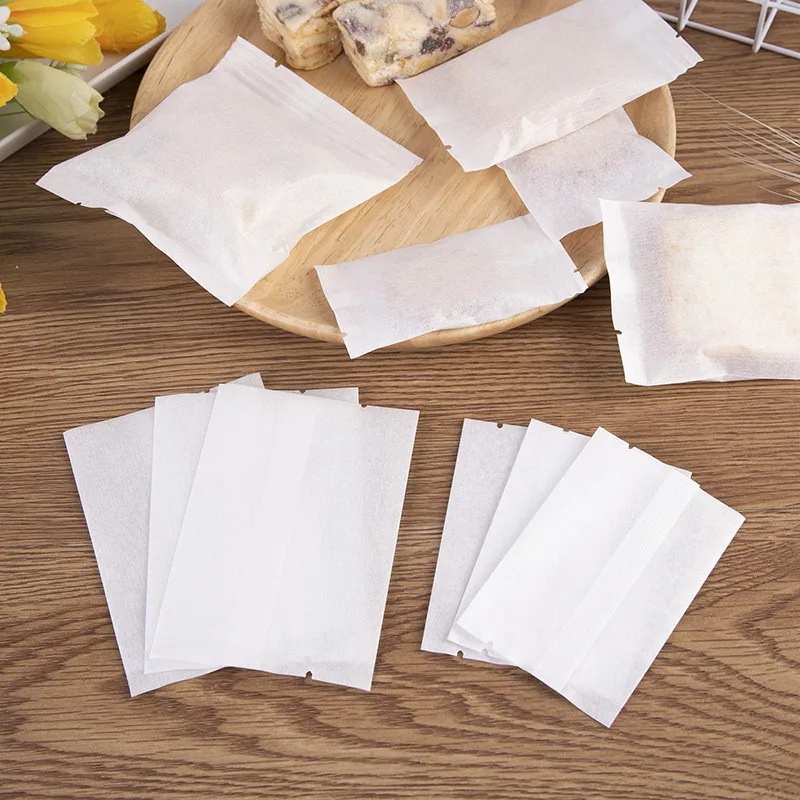 

100Pcs Disposable White Cotton Oil Proof Paper Bags Flower Fruit Tea Candy Cookies Biscuit Packaging Baking Tool